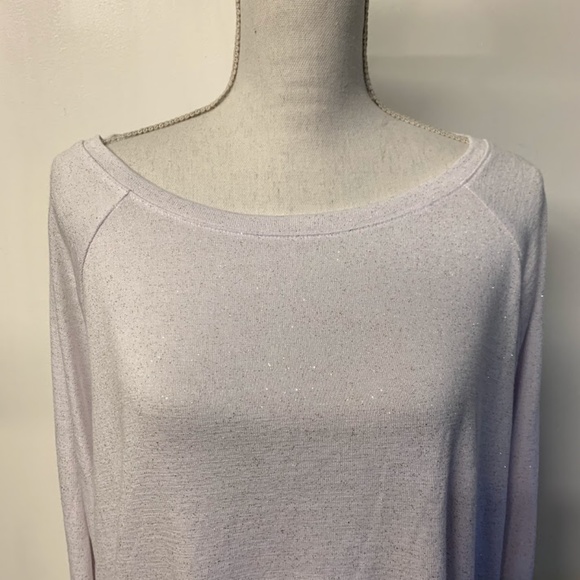 NWT Jennifer Lopez White Glitter Cut Out Arm Top - Picture 2 of 8